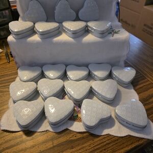 20 Martha Stewart Heart-Shaped White Tins - Pack of 20